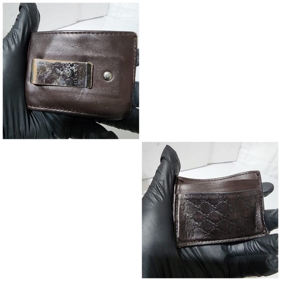 Authentic Gucci Microguccissima Pattern Leather Card Holder Brown - Picture 5 of 14